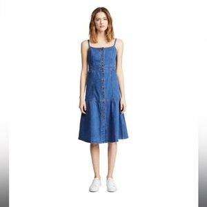 Madewell Denim Bayview Tiered Midi Dress, Size 4